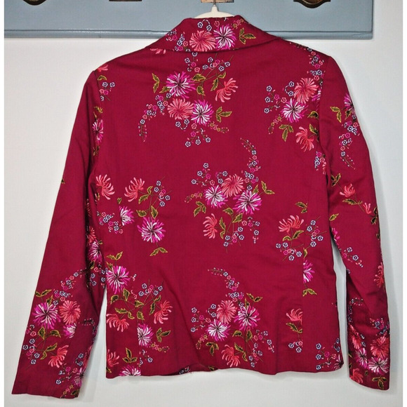 Coldwater Creek Women's Red Floral Embroidered Blazer Jacket XS - Picture 5 of 8